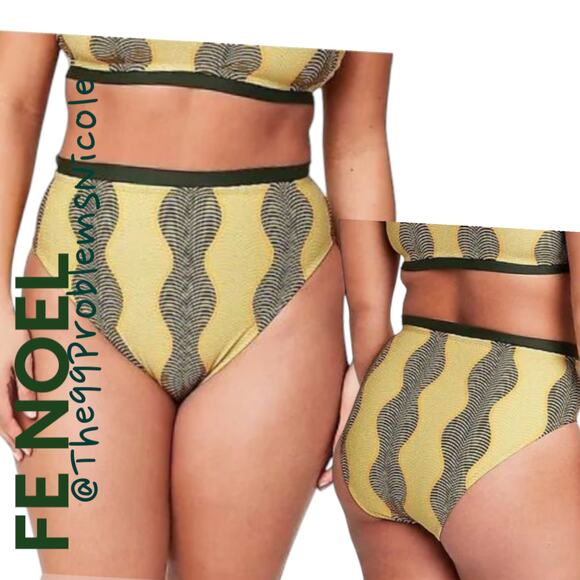 Fe Noel x Target Wave Print High Leg Cheeky Bikini Bottom - Picture 8 of 10